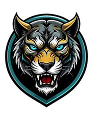 Obraz premium Fierce tiger head emblem