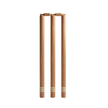 Wooden cricket wicket with stumps and bails