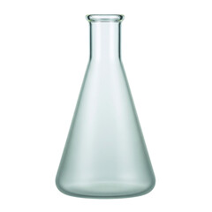 Empty clear conical laboratory flask