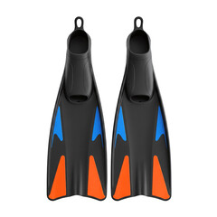 Pair of black swim fins or flippers © PNG Lab
