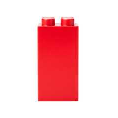 Red plastic toy building block