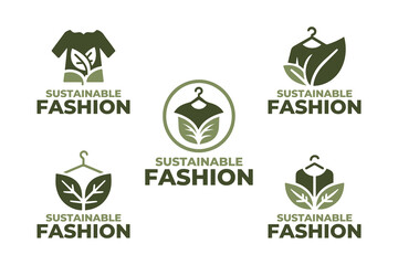 5 Sustainable Fashion Logo Set Eco Clothing Brand Design