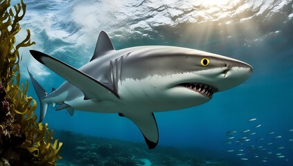 Fototapeta premium Great White Shark in the Ocean