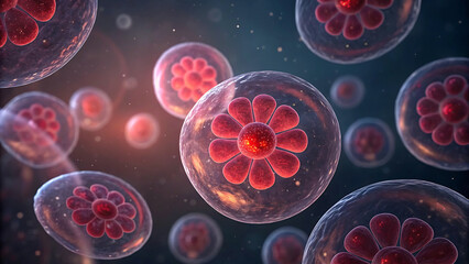 Salivary gland acinar cells visualization microscopic view of cells scientific imagery for medical presentations and biological research