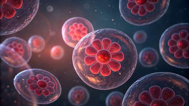 Salivary gland acinar cells visualization microscopic view of cells scientific imagery for medical presentations and biological research