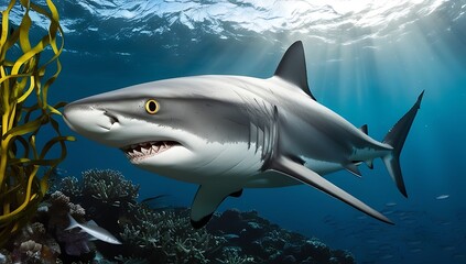 Obraz premium Great White Shark in the Ocean