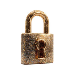 Fototapeta premium Close-up of a gold-colored padlock