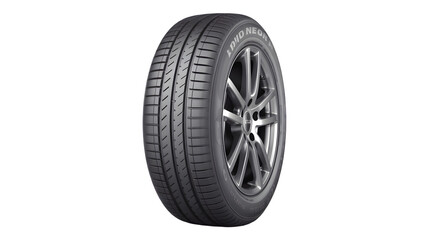 Obraz premium Car Tire Isolated on White Background .Automotive, Safety, and Transportation