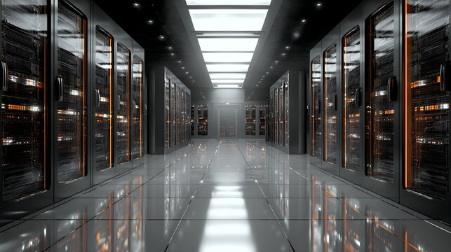  A network server farm in a high-tech facility (2)