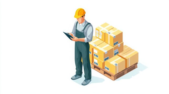 warehouse staff scanning barcode on product