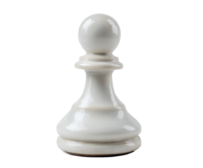 White chess piece with a transparent background
