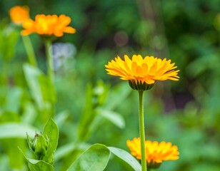 Bright orange flowers in a garden (1)