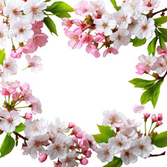 Obraz premium Pink and white cherry blossoms frame