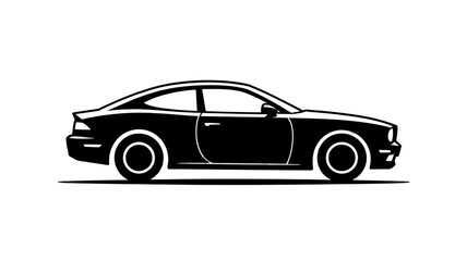 Fototapeta premium Sleek white outline of a classic muscle car, capturing timeless automotive style and power