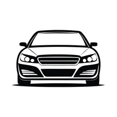 Isolated silhouette design of a unique sedan bumper.