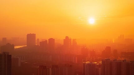 Fototapeta premium Surviving the Heatwave: Coping Strategies and Impact of High Temperature Weather on Urban Life