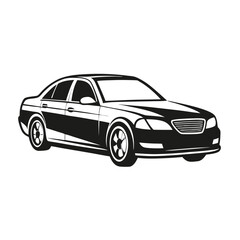 Obraz premium Isolated vector design of a unique sedan series.