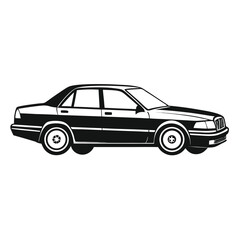 Obraz premium Isolated vector side profile of a unique sedan.