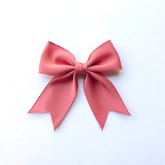 Fototapeta premium Elegant pink satin bow isolated on a clean white background