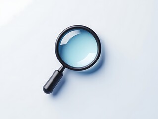 Magnifying glass on light background searching for answers or information