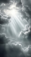 Dramatic Sky With Sunbeams Piercing Through Clouds © RafanizanCreative