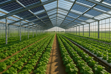Solar-Powered Greenhouse with Vegetable Crops