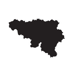 Fototapeta premium Wallonia Region Belgium Vector Map Silhouette