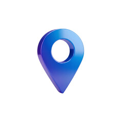 3D Location Pin Icon Illustration Isolated on Transparent PNG
