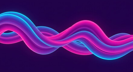 Vibrant abstract design featuring intertwined flowing lines in striking pink and blue gradients, embodying modern digital elegance and dynamic liquid motion
