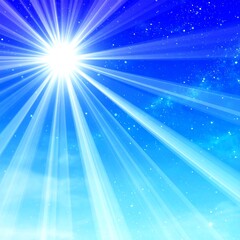 Bright sun, starry sky