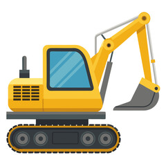 bulldozer excavator isolated on white