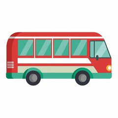 red bus isolated on white background