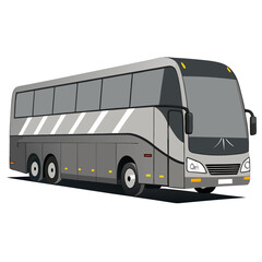 white bus isolated on white