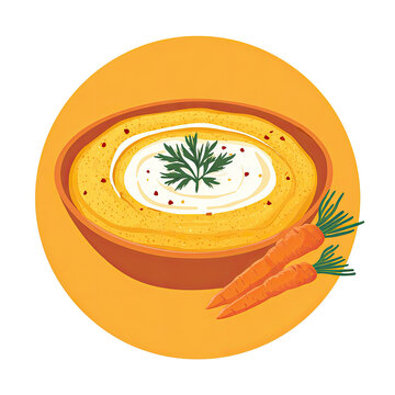 Creamy carrot soup in a bowl