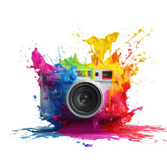 Colorful camera explosion