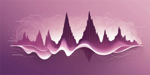 Abstract red vector background with a festive winter forest landscape featuring snow-covered trees, mountains, and a starry night sky