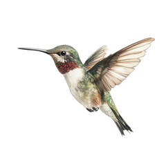 Fototapeta premium Hummingbird in flight, isolated on transparent background
