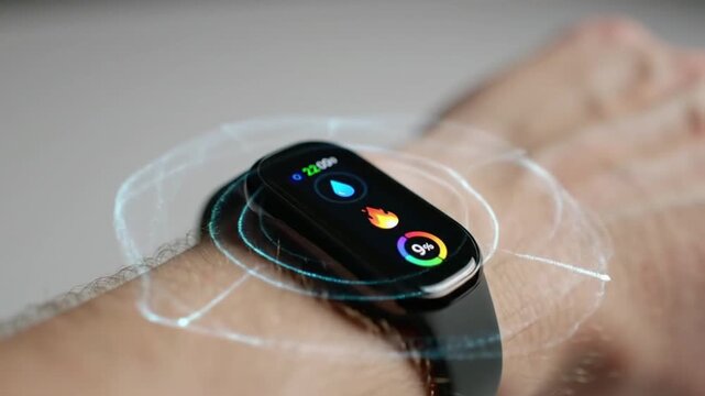 Futuristic Smart Band with Health Monitoring and Holographic Data Visualization on Wrist