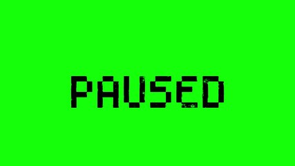 Paused 8-bit pixel text animation with ink print style