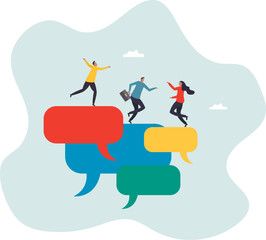 Discussion, conversation or brainstorming for idea, meeting, debate or team communication, colleague chatting, opinion.about a man and his life.