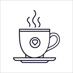 Simple illustration of a tea cup isolated on white background