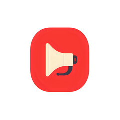 Announce Your Message: A Bold Red Megaphone Icon