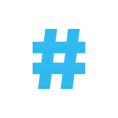 Obraz premium Hashtag Symbol: Social Media Icon - Blue Digital Design Element