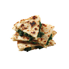 Delicious Spinach and Cheese Quesadillas, Folded and Stacked