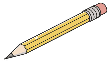 Fototapeta premium Simple Yellow Pencil with Eraser.