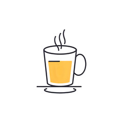 Warm Tea Mug: Illustration of a Hot Beverage in a Glass Cup
