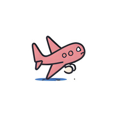 Charming Pink Airplane Illustration: Perfect for Travel Blogs & Kids' Projects
