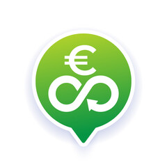circular economy icon with euro, vector design