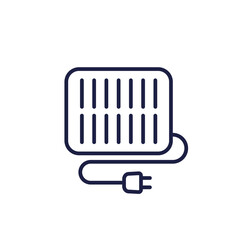 electric grill icon on white, line design