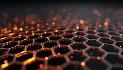 Obraz premium Abstract honeycomb pattern with glowing lights